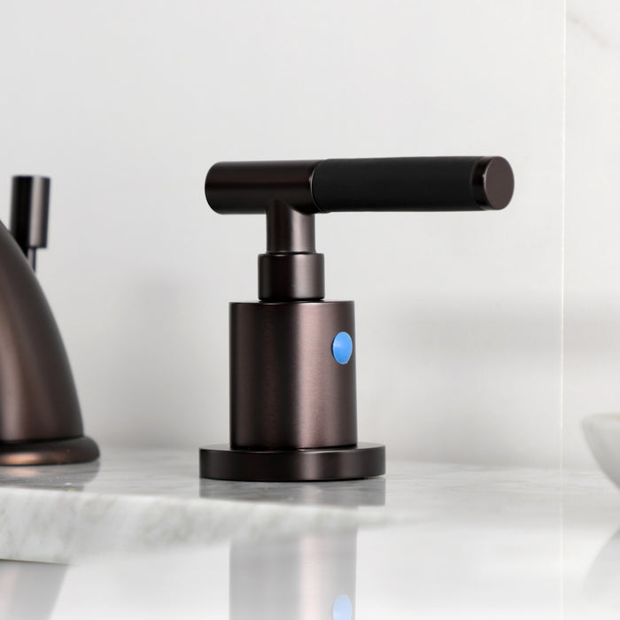 Kingston Tulare KB8965CKL - Kaiser Two-Handle 3-Hole Deck Mount Widespread Bathroom Faucet with Pop-Up Drain, Oil Rubbed Bronze