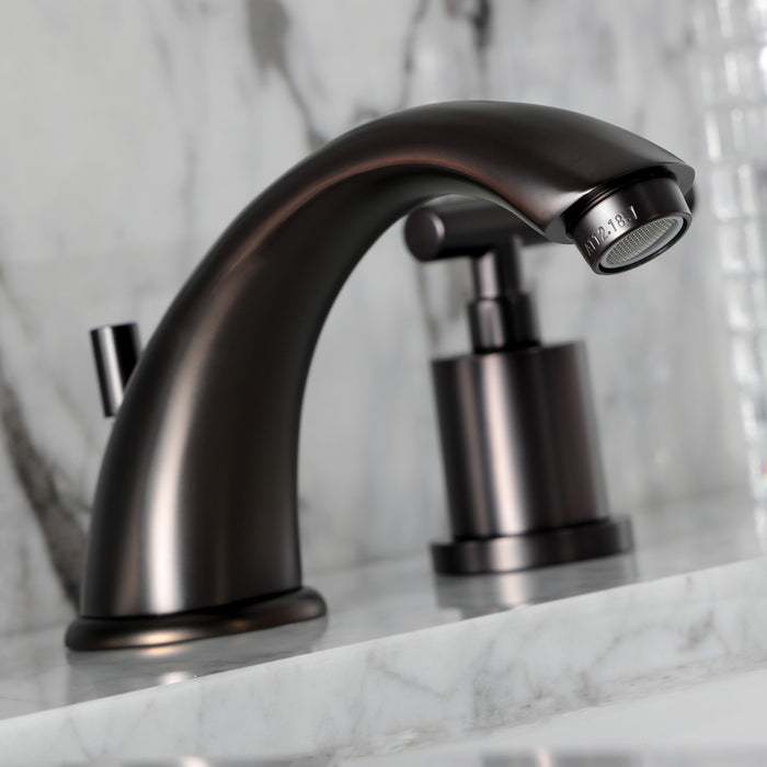 Kingston Tulare KB8965CML - Manhattan Two-Handle 3-Hole Deck Mount Widespread Bathroom Faucet with Pop-Up Drain, Oil Rubbed Bronze