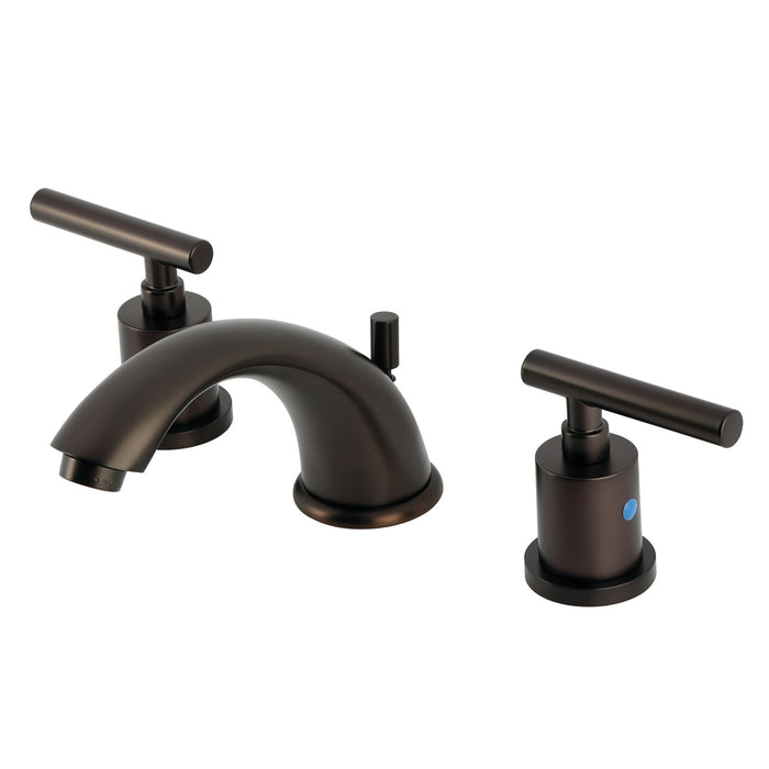 Kingston Tulare KB8965CML - Manhattan Two-Handle 3-Hole Deck Mount Widespread Bathroom Faucet with Pop-Up Drain, Oil Rubbed Bronze