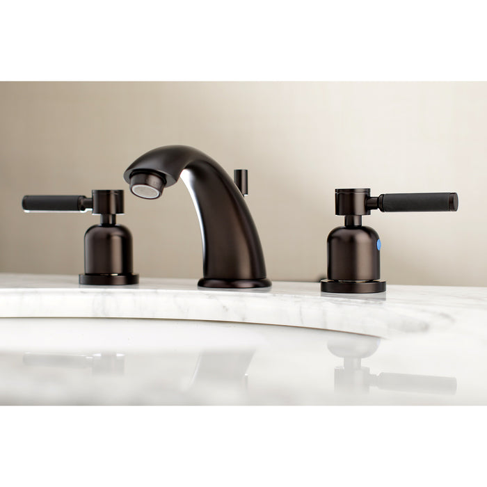 Kaiser KB8965DKL Two-Handle 3-Hole Deck Mount Widespread Bathroom Faucet with Plastic Pop-Up, Oil Rubbed Bronze