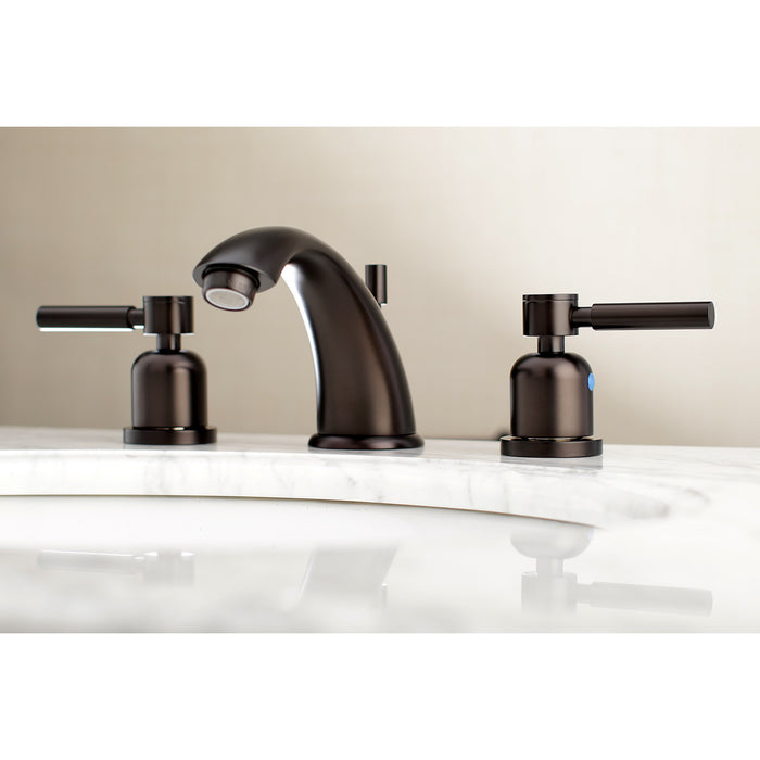 Kingston Tulare KB8965DL - Concord Two-Handle 3-Hole Deck Mount Widespread Bathroom Faucet with Pop-Up Drain, Oil Rubbed Bronze