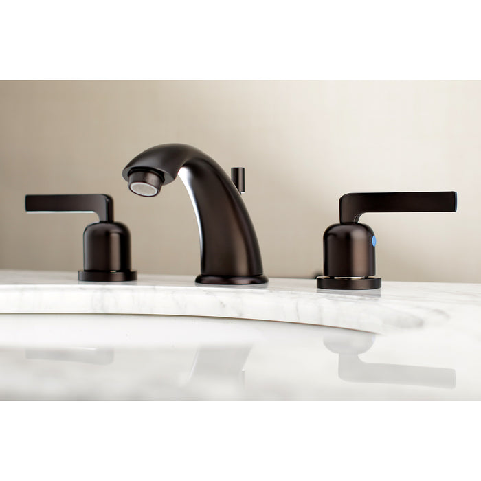 Centurion KB8965EFL Two-Handle 3-Hole Deck Mount Widespread Bathroom Faucet with Plastic Pop-Up, Oil Rubbed Bronze