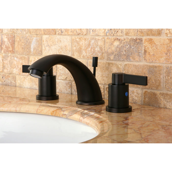 Kingston Tulare KB8965NDL - NuvoFusion Two-Handle 3-Hole Deck Mount Widespread Bathroom Faucet with Pop-Up Drain, Oil Rubbed Bronze