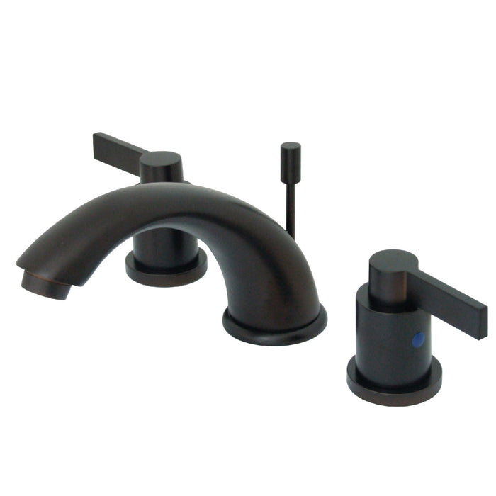 Kingston Tulare KB8965NDL - NuvoFusion Two-Handle 3-Hole Deck Mount Widespread Bathroom Faucet with Pop-Up Drain, Oil Rubbed Bronze