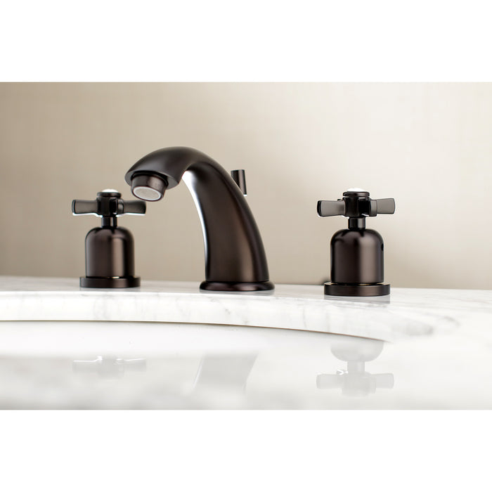 Millennium KB8965ZX Two-Handle 3-Hole Deck Mount Widespread Bathroom Faucet with Plastic Pop-Up, Oil Rubbed Bronze