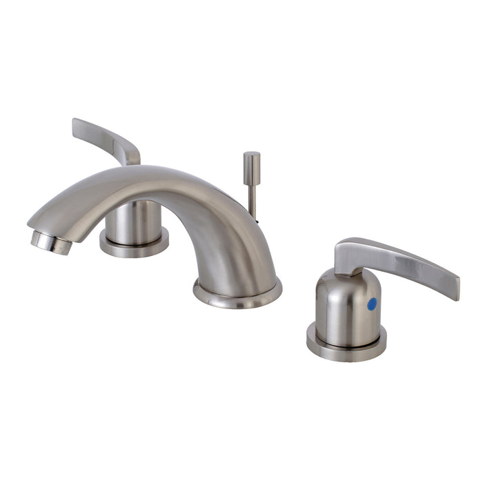 Kingston Tulare KB8968EFL - Centurion Two-Handle 3-Hole Deck Mount Widespread Bathroom Faucet with Pop-Up Drain, Brushed Nickel