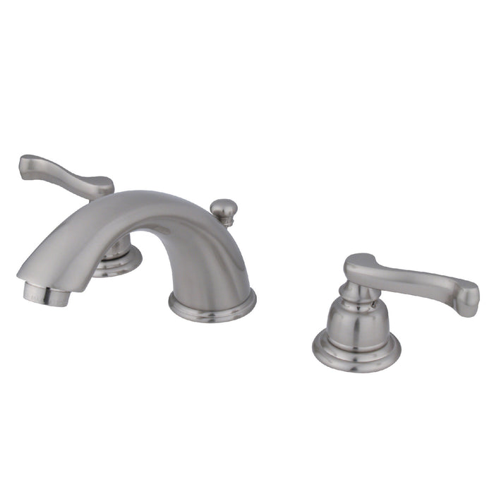 Royale KB8968FL Two-Handle 3-Hole Deck Mount Widespread Bathroom Faucet with Plastic Pop-Up, Brushed Nickel