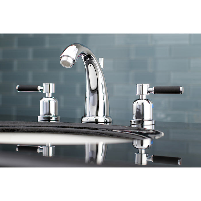 Kaiser KB8981DKL Two-Handle 3-Hole Deck Mount Widespread Bathroom Faucet with Plastic Pop-Up, Polished Chrome