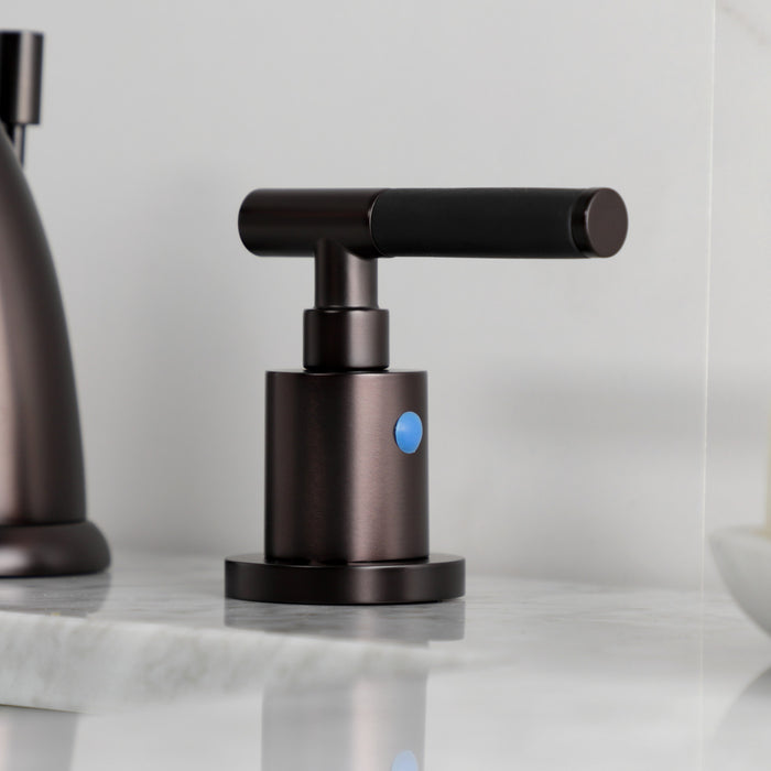 Kingston Tulare KB8985CKL - Kaiser Two-Handle 3-Hole Deck Mount Widespread Bathroom Faucet with Pop-Up Drain, Oil Rubbed Bronze