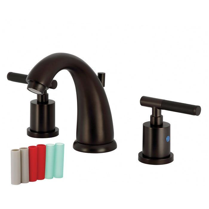 Kingston Tulare KB8985CKL - Kaiser Two-Handle 3-Hole Deck Mount Widespread Bathroom Faucet with Pop-Up Drain, Oil Rubbed Bronze