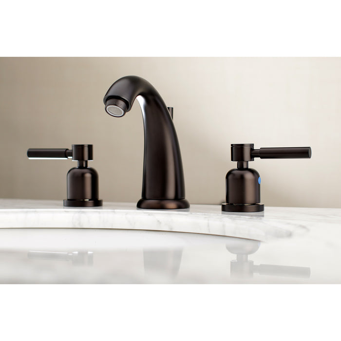 Kingston Tulare KB8985DL - Concord Two-Handle 3-Hole Deck Mount Widespread Bathroom Faucet with Pop-Up Drain, Oil Rubbed Bronze