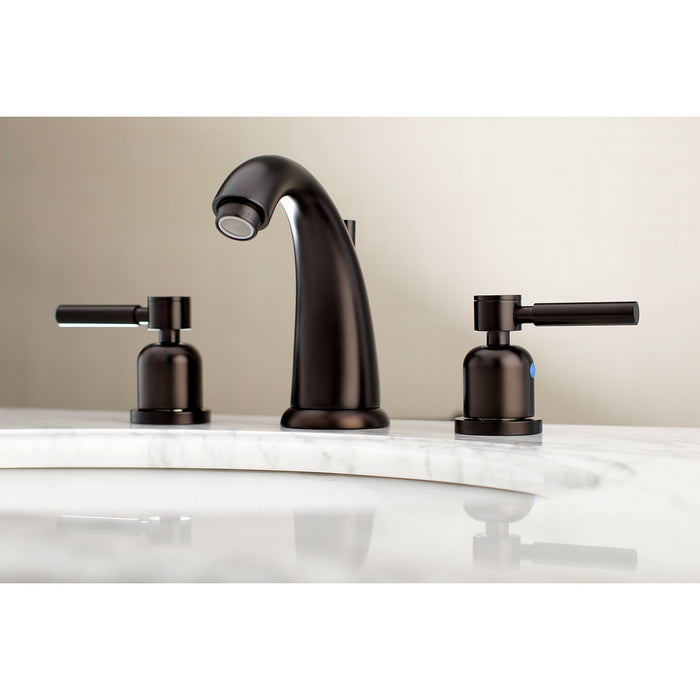 Concord KB8985DL Two-Handle 3-Hole Deck Mount Widespread Bathroom Faucet with Plastic Pop-Up, Oil Rubbed Bronze