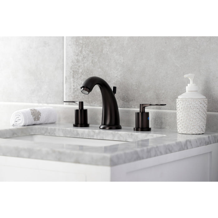 Serena KB8985SVL Two-Handle 3-Hole Deck Mount Widespread Bathroom Faucet with Pop-Up Drain, Oil Rubbed Bronze