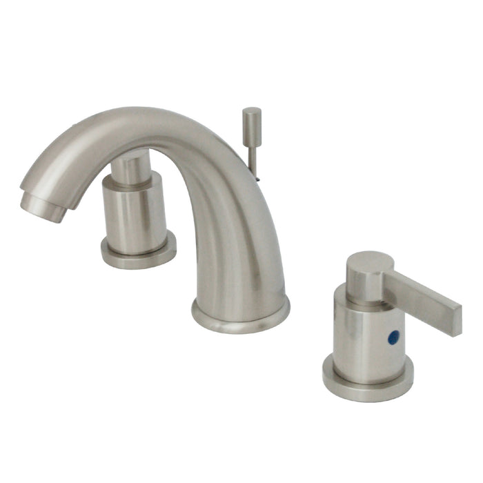 NuvoFusion KB8988NDL Two-Handle 3-Hole Deck Mount Widespread Bathroom Faucet with Plastic Pop-Up, Brushed Nickel