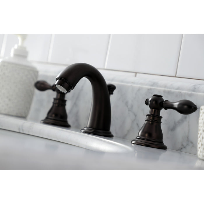 Kingston Tulare KB915ACL - American Classic Two-Handle 3-Hole Deck Mount Widespread Bathroom Faucet with Pop-Up Drain, Oil Rubbed Bronze