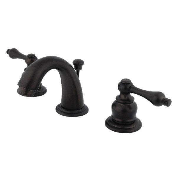 Kingston Heirloom KB915AL - Victorian Two-Handle 3-Hole Deck Mount Widespread Bathroom Faucet with Pop-Up Drain, Oil Rubbed Bronze