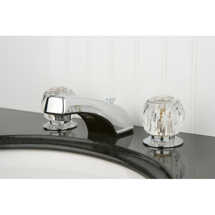 Americana KB921B Two-Handle 3-Hole Deck Mount Widespread Bathroom Faucet with Retail Pop-Up, Polished Chrome