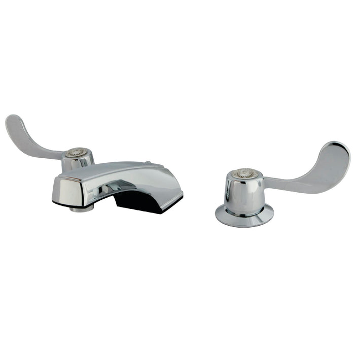 Vista KB931G Two-Handle 3-Hole Deck Mount Widespread Bathroom Faucet with Grid Strainer, Polished Chrome