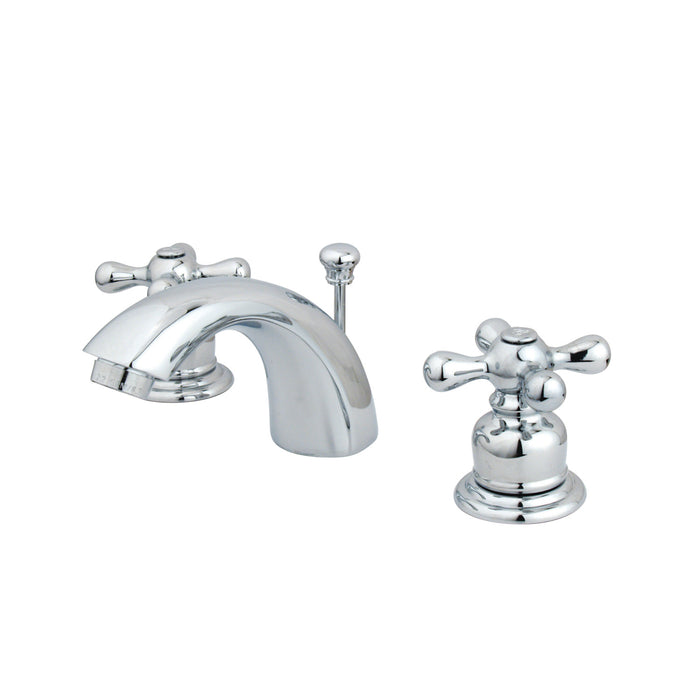 Kingston Heirloom KB951AX - Victorian Two-Handle 3-Hole Deck Mount Mini-Widespread Bathroom Faucet with Pop-Up Drain, Polished Chrome