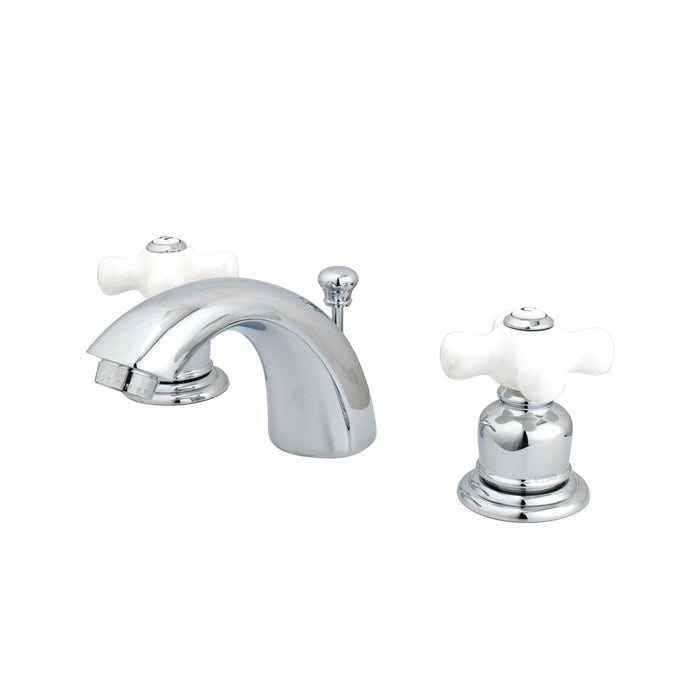 Kingston Heirloom KB951PX - Victorian Two-Handle 3-Hole Deck Mount Mini-Widespread Bathroom Faucet with Pop-Up Drain, Polished Chrome