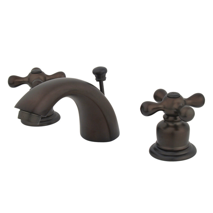 Kingston Heirloom KB955AX - Victorian Two-Handle 3-Hole Deck Mount Mini-Widespread Bathroom Faucet with Pop-Up Drain, Oil Rubbed Bronze