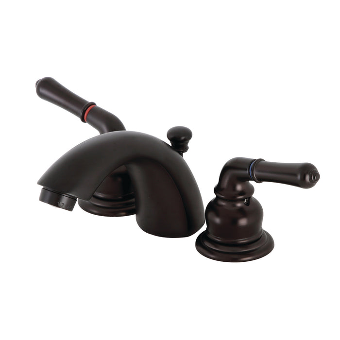Kingston Tulare KB955B - Victorian Two-Handle 3-Hole Deck Mount Mini-Widespread Bathroom Faucet with Brass Pop-Up, Oil Rubbed Bronze