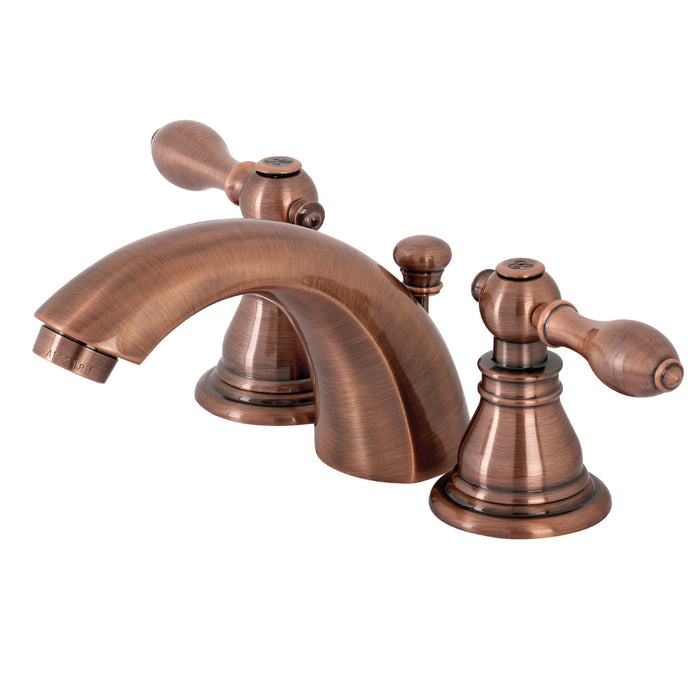 Kingston Tulare KB956ACL - American Classic Two-Handle 3-Hole Deck Mount Mini-Widespread Bathroom Faucet with Pop-Up Drain, Antique Copper
