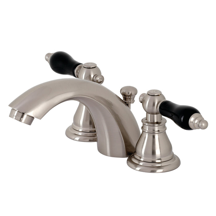 Kingston Heirloom KB958AKL - Duchess Two-Handle 3-Hole Deck Mount Mini-Widespread Bathroom Faucet with Pop-Up Drain, Brushed Nickel