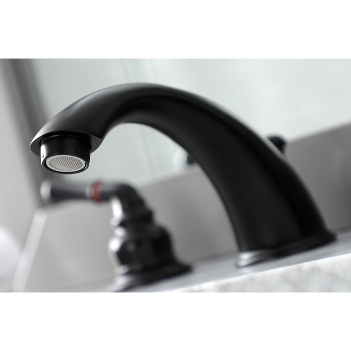 Magellan KB960 Two-Handle 3-Hole Deck Mount Widespread Bathroom Faucet with Plastic Pop-Up, Matte Black