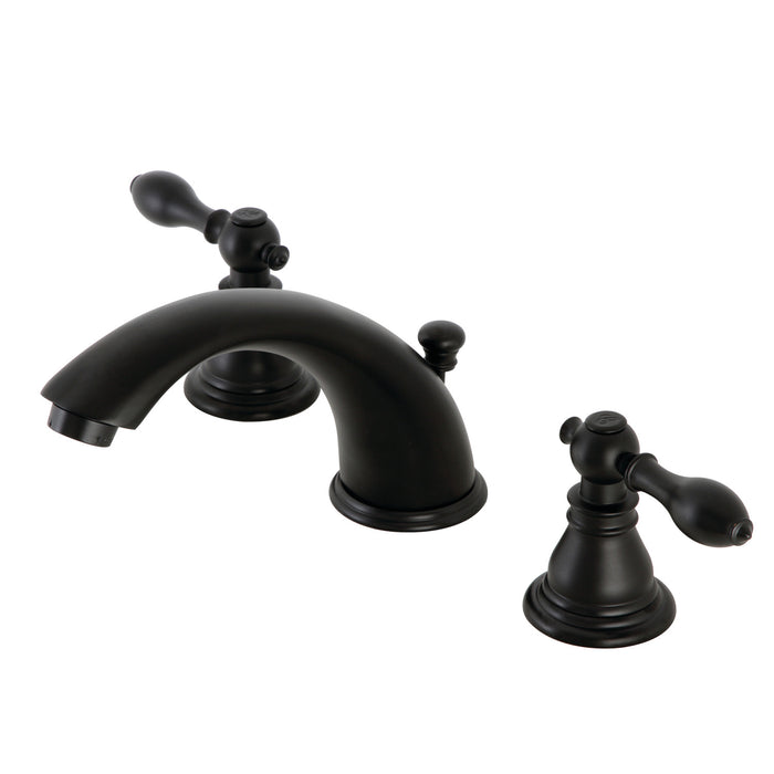 American Classic KB960ACL Two-Handle 3-Hole Deck Mount Widespread Bathroom Faucet with Plastic Pop-Up, Matte Black
