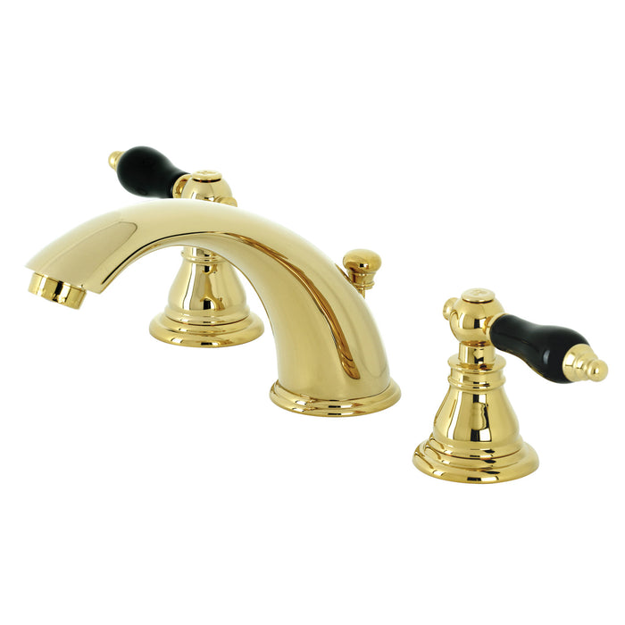 Duchess KB962AKL Two-Handle 3-Hole Deck Mount Widespread Bathroom Faucet with Plastic Pop-Up, Polished Brass
