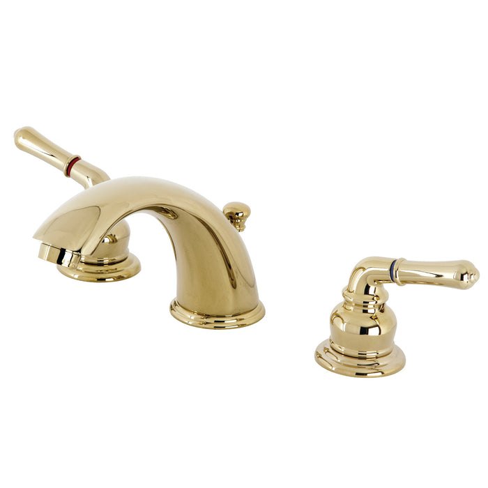 Magellan KB962B Two-Handle 3-Hole Deck Mount Widespread Bathroom Faucet with Brass Pop-Up, Polished Brass