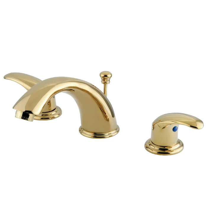 Legacy KB962LL Two-Handle 3-Hole Deck Mount Widespread Bathroom Faucet with Plastic Pop-Up, Polished Brass