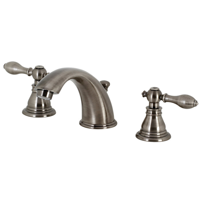 American Classic KB963ACL Two-Handle 3-Hole Deck Mount Widespread Bathroom Faucet with Plastic Pop-Up, Black Stainless