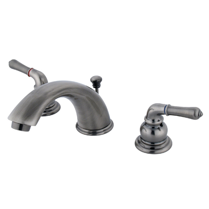 Magellan KB963 Two-Handle 3-Hole Deck Mount Widespread Bathroom Faucet with Plastic Pop-Up, Black Stainless