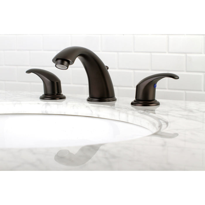 Kingston Tulare KB965LL - Legacy Two-Handle 3-Hole Deck Mount Widespread Bathroom Faucet with Pop-Up Drain, Oil Rubbed Bronze