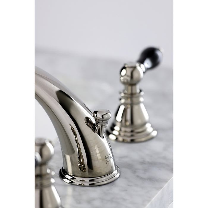 Duchess KB966AKLPN Two-Handle 3-Hole Deck Mount Widespread Bathroom Faucet with Plastic Pop-Up, Polished Nickel