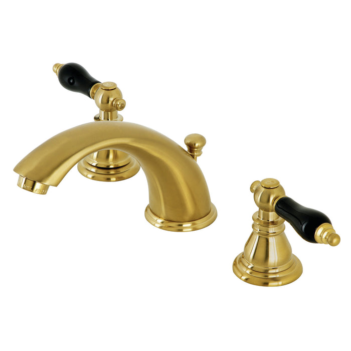 Duchess KB967AKLSB Two-Handle 3-Hole Deck Mount Widespread Bathroom Faucet with Plastic Pop-Up, Brushed Brass