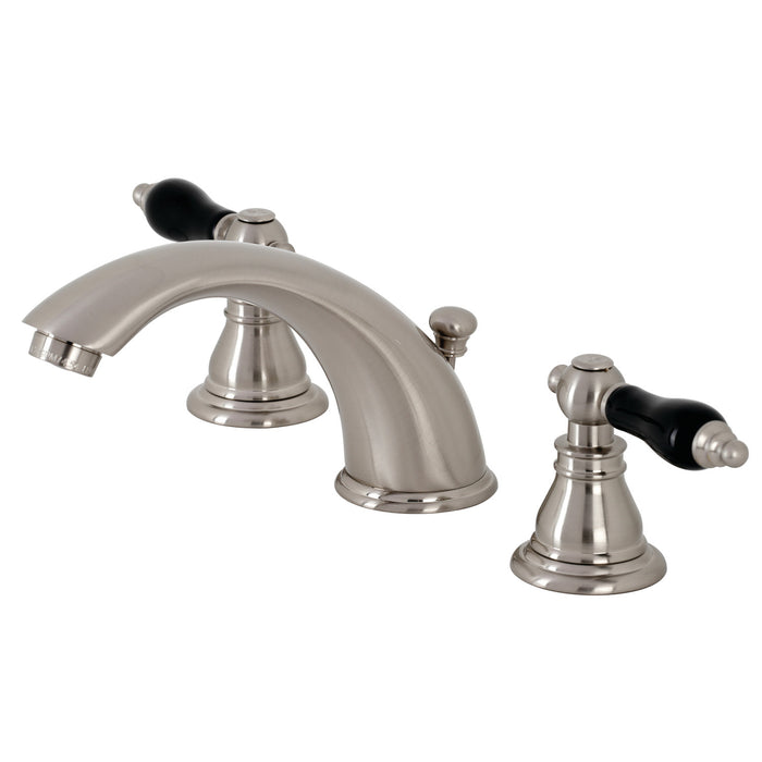 Kingston Heirloom KB968AKL - Duchess Two-Handle 3-Hole Deck Mount Widespread Bathroom Faucet with Pop-Up Drain, Brushed Nickel