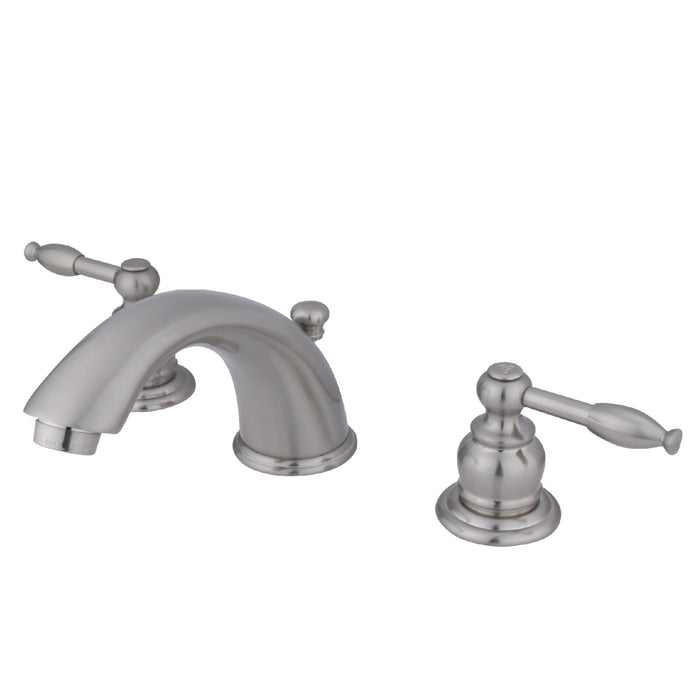 Magellan KB968KL Two-Handle 3-Hole Deck Mount Widespread Bathroom Faucet with Plastic Pop-Up, Brushed Nickel