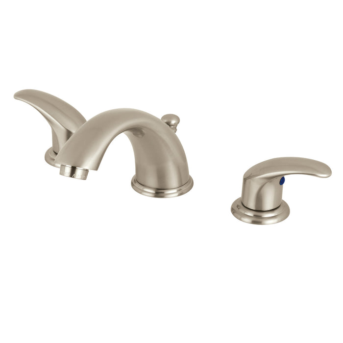 Legacy KB968LL Two-Handle 3-Hole Deck Mount Widespread Bathroom Faucet with Plastic Pop-Up, Brushed Nickel