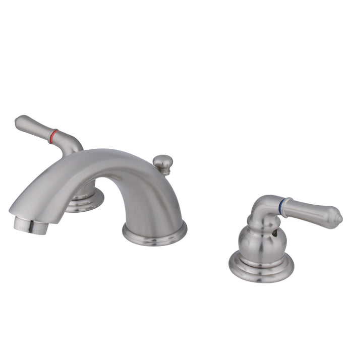 Magellan KB968 Two-Handle 3-Hole Deck Mount Widespread Bathroom Faucet with Plastic Pop-Up, Brushed Nickel