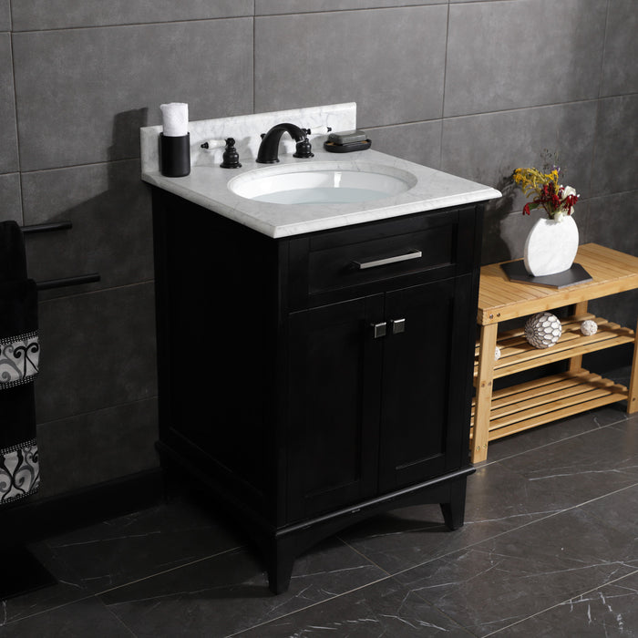 Kingston Heirloom KB970B - Victorian Two-Handle 3-Hole Deck Mount Widespread Bathroom Faucet with Pop-Up Drain, Matte Black