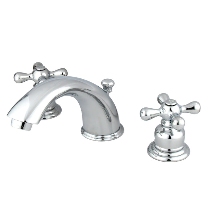 Kingston Heirloom KB971X - Victorian Two-Handle 3-Hole Deck Mount Widespread Bathroom Faucet with Pop-Up Drain, Polished Chrome