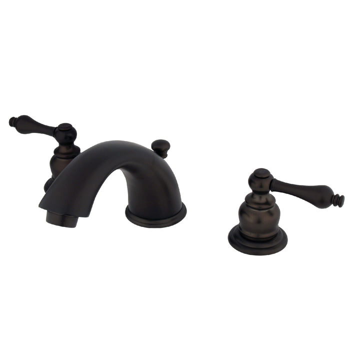 Victorian KB975AL Two-Handle 3-Hole Deck Mount Widespread Bathroom Faucet with Plastic Pop-Up, Oil Rubbed Bronze