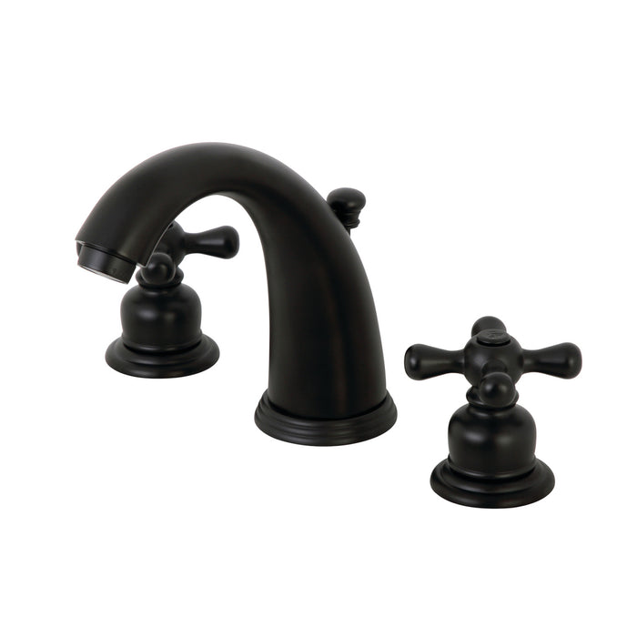 Kingston Heirloom KB980AX - Victorian Two-Handle 3-Hole Deck Mount Widespread Bathroom Faucet with Pop-Up Drain, Matte Black