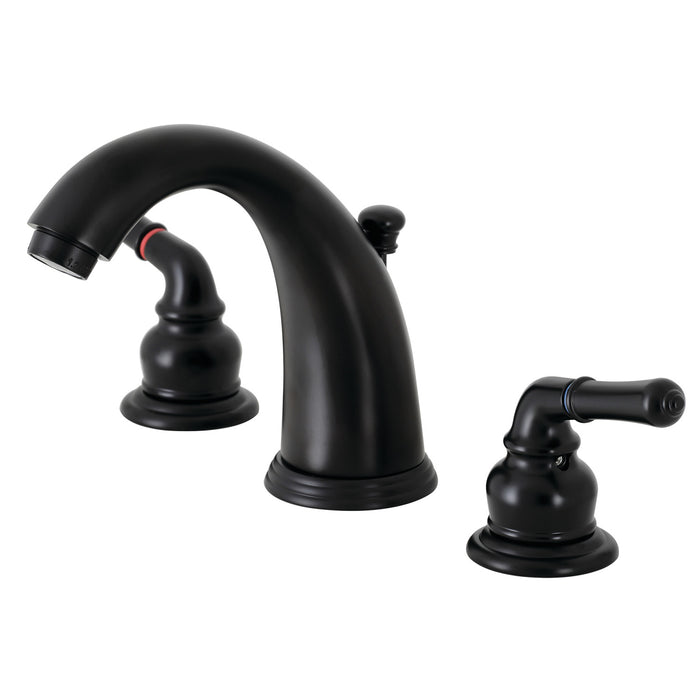 Kingston Tulare KB980 - Magellan Two-Handle 3-Hole Deck Mount Widespread Bathroom Faucet with Pop-Up Drain, Matte Black