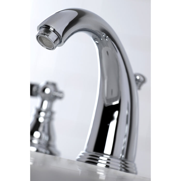 Kingston Heirloom KB981AKL - Duchess Two-Handle 3-Hole Deck Mount Widespread Bathroom Faucet with Pop-Up Drain, Polished Chrome