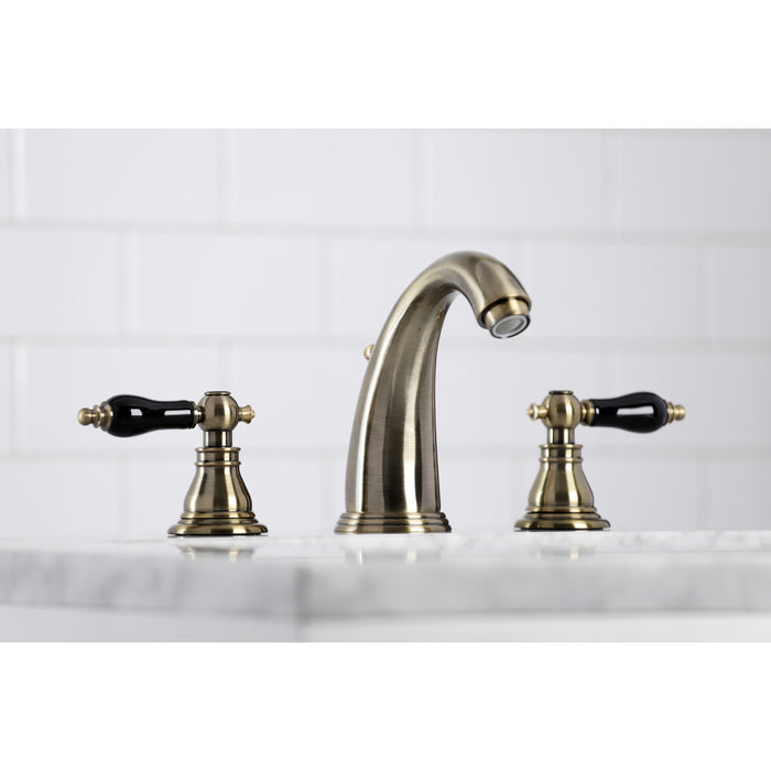 Duchess KB983AKLAB Two-Handle 3-Hole Deck Mount Widespread Bathroom Faucet with Pop-Up Drain, Antique Brass