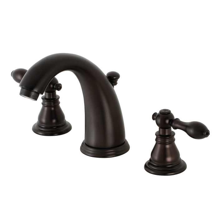 Kingston Tulare KB985ACL - American Classic Two-Handle 3-Hole Deck Mount Widespread Bathroom Faucet with Pop-Up Drain, Oil Rubbed Bronze